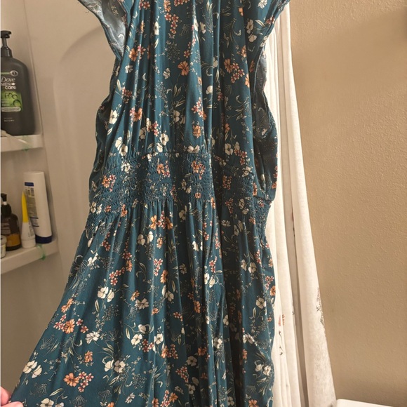 Old Navy Teal Floral Dress - Picture 1 of 5